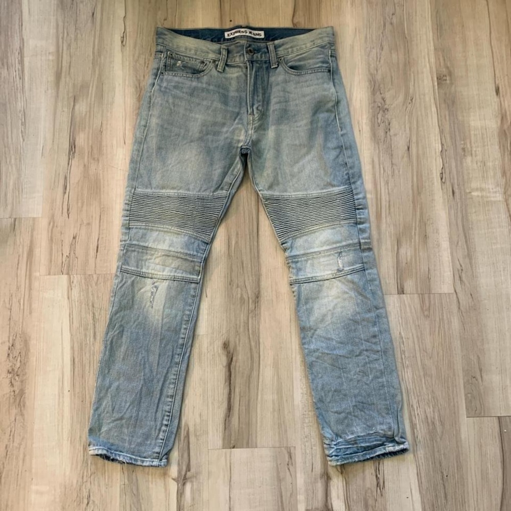 Express‎ straight leg classic blue biker jeans